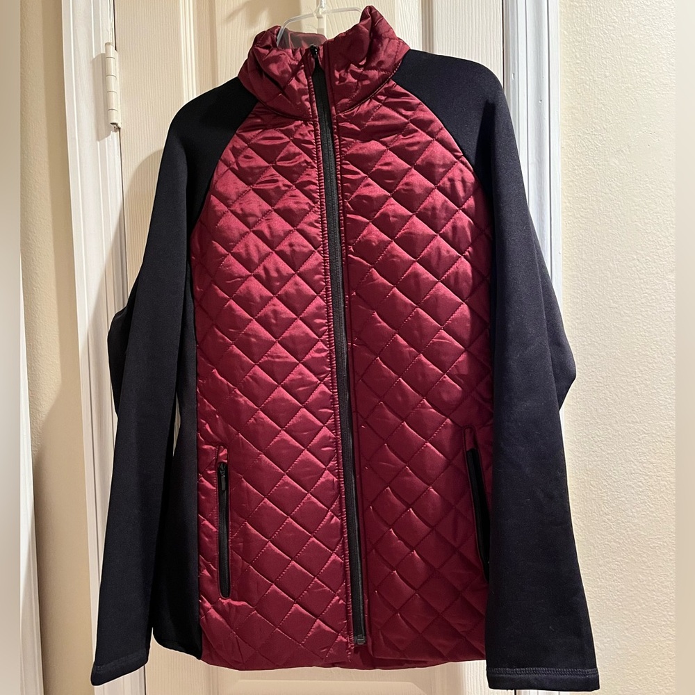 Lands’ End Women’s Active Hybrid Insulated Powerstretch Jacket Cranberry Wine M